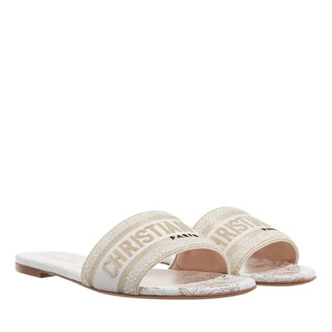 dior sandals white and gold|christian Dior flat sandals.